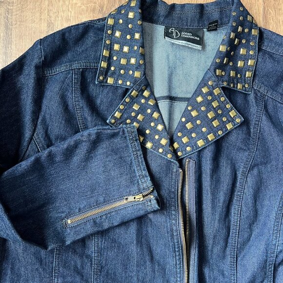 Catherine's Denim Studded Jacket Tulip Skirt Suit Sz 2X - Picture 7 of 15